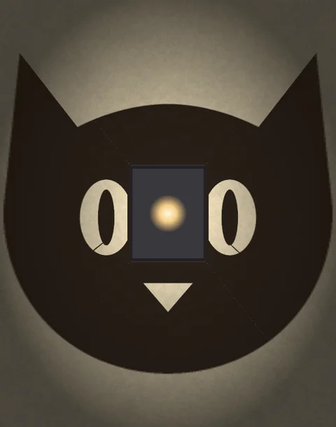 Wall shadow of a cat face silhouette from the shadow box lamp generator