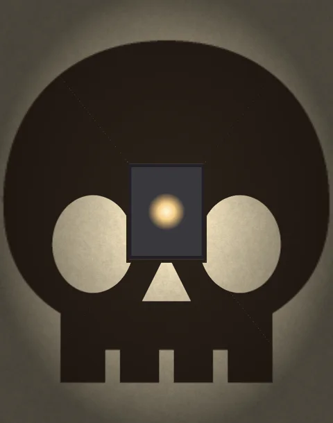 Wall shadow of a skull silhouette from the shadow box lamp generator
