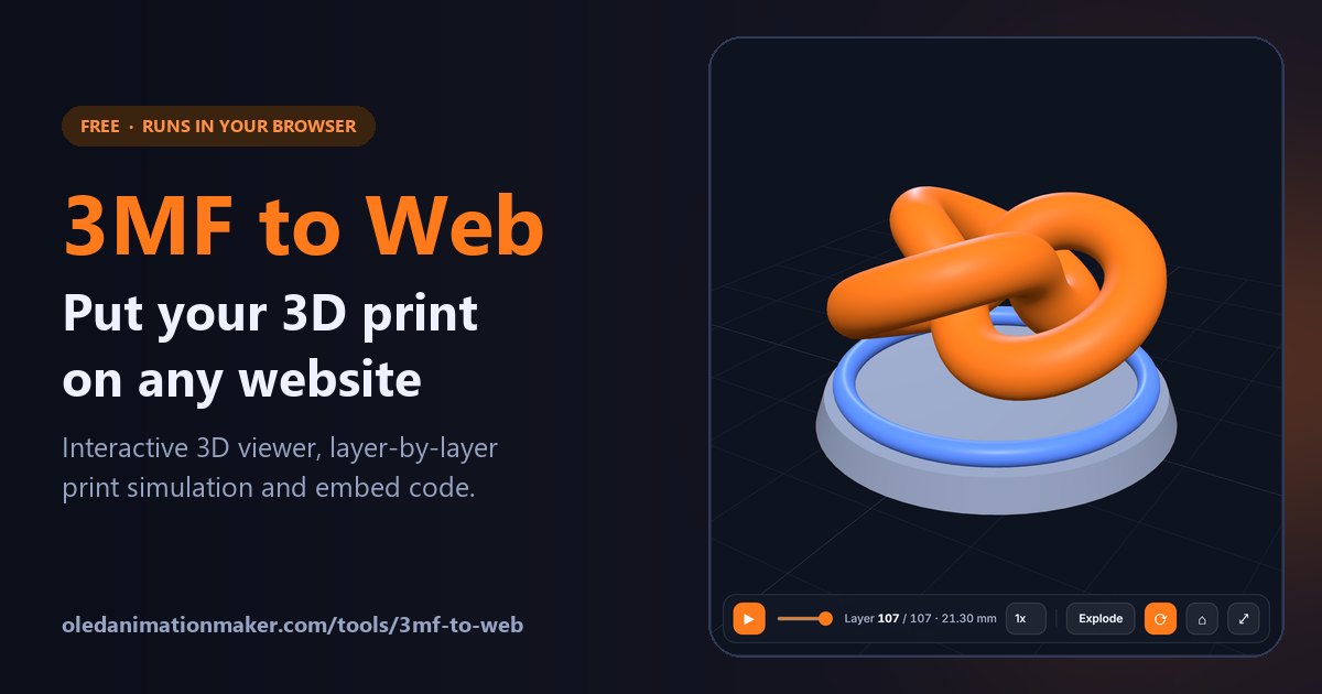 3MF to Web Converter | Free 3D Viewer Embed Code